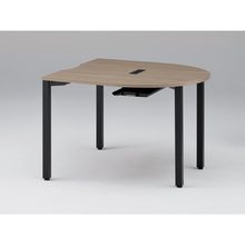 アクトリンク ミーティングテーブル 片R型 配線キャップ付 アジャスター脚 W1200×D1200×H720　JPM-1212RWA-TM　［TM：天板 71/アッシュドオークＭ×脚 T1/サテンブラックT］