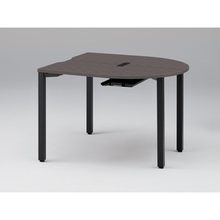 アクトリンク ミーティングテーブル 片R型 配線キャップ付 アジャスター脚 W1200×D1200×H720　JPM-1212RWA-TR　［TR：天板 81/アッシュドオークD×脚 T1/サテンブラックT］