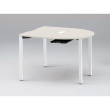 アクトリンク ミーティングテーブル 片R型 配線キャップ付 アジャスター脚 W1200×D1200×H720　JPM-1212RWA-WH　［WH：天板 61/アッシュドパインL×脚 W9/ホワイトW］