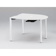 アクトリンク ミーティングテーブル 片R型 配線キャップ付 アジャスター脚 W1200×D1200×H720　JPM-1212RWA-WL　［WL：天板 W9/ホワイトW×脚 W9/ホワイトW］