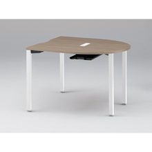 アクトリンク ミーティングテーブル 片R型 配線キャップ付 アジャスター脚 W1200×D1200×H720　JPM-1212RWA-WM　［WM：天板 71/アッシュドオークM×脚 W9/ホワイトW］