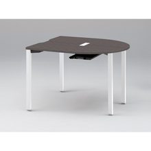 アクトリンク ミーティングテーブル 片R型 配線キャップ付 アジャスター脚 W1200×D1200×H720　JPM-1212RWA-WR　［WR：天板 81/アッシュドオークD×脚 W9/ホワイトW］