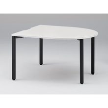 アクトリンク ミーティングテーブル 片R型 配線キャップなし アジャスター脚 W1400×D1400×H720　JPM-1414RNA-TL　［TL：天板 W9/ホワイトW×脚 T1/サテンブラックT］