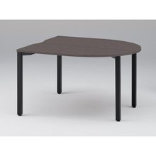 アクトリンク ミーティングテーブル 片R型 配線キャップなし アジャスター脚 W1400×D1400×H720　JPM-1414RNA-TR　［TR：天板 81/アッシュドオークD×脚 T1/サテンブラックT］