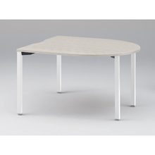 アクトリンク ミーティングテーブル 片R型 配線キャップなし アジャスター脚 W1400×D1400×H720　JPM-1414RNA-WH　［WH：天板 61/アッシュドパインL×脚 W9/ホワイトW］