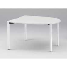 アクトリンク ミーティングテーブル 片R型 配線キャップなし アジャスター脚 W1400×D1400×H720　JPM-1414RNA-WL　［WL：天板 W9/ホワイトW×脚 W9/ホワイトW］