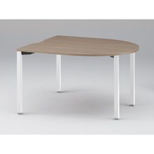 アクトリンク ミーティングテーブル 片R型 配線キャップなし アジャスター脚 W1400×D1400×H720　JPM-1414RNA-WM　［WM：天板 71/アッシュドオークM×脚 W9/ホワイトW］
