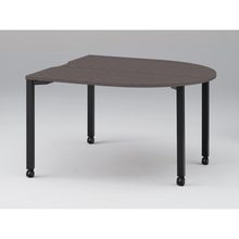 アクトリンク ミーティングテーブル 片R型 配線キャップなし キャスター脚 W1400×D1400×H720　JPM-1414RNC-TR　［TR：天板 81/アッシュドオークD×脚 T1/サテンブラックT］