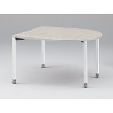 アクトリンク ミーティングテーブル 片R型 配線キャップなし キャスター脚 W1400×D1400×H720　JPM-1414RNC-WH　［WH：天板 61/アッシュドパインL×脚 W9/ホワイトW］