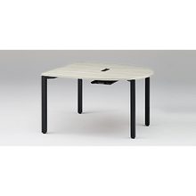 アクトリンク ミーティングテーブル 片R型 配線キャップ付 アジャスター脚 W1400×D1400×H720　JPM-1414RWA-TH　［TH：天板 61/アッシュドパインL×脚 T1/サテンブラックT］