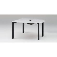 アクトリンク ミーティングテーブル 片R型 配線キャップ付 アジャスター脚 W1400×D1400×H720　JPM-1414RWA-TL　［TL：天板 W9/ホワイトW×脚 T1/サテンブラックT］