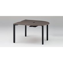 アクトリンク ミーティングテーブル 片R型 配線キャップ付 アジャスター脚 W1400×D1400×H720　JPM-1414RWA-TR　［TR：天板 81/アッシュドオークD×脚 T1/サテンブラックT］