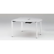 アクトリンク ミーティングテーブル 片R型 配線キャップ付 アジャスター脚 W1400×D1400×H720　JPM-1414RWA-WL　［WL：天板 W9/ホワイトW×脚 W9/ホワイトW］