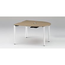 アクトリンク ミーティングテーブル 片R型 配線キャップ付 アジャスター脚 W1400×D1400×H720　JPM-1414RWA-WM　［WM：天板 71/アッシュドオークM×脚 W9/ホワイトW］