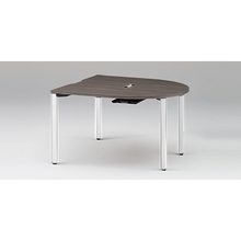 アクトリンク ミーティングテーブル 片R型 配線キャップ付 アジャスター脚 W1400×D1400×H720　JPM-1414RWA-WR　［WR：天板 81/アッシュドオークD×脚 W9/ホワイトW］