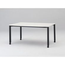 アクトリンク ミーティングテーブル 角型 配線キャップなし キャスター脚 W1500×D700×H720　JPM-1507HNC-TL　［TL：天板 W9/ホワイトW×脚 T1/サテンブラックT］