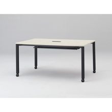 アクトリンク ミーティングテーブル 角型 配線キャップ付 キャスター脚 W1500×D700×H720　JPM-1507HWC-TH　［TH：天板 61/アッシュドパインL×脚 T1/サテンブラックT］