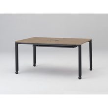 アクトリンク ミーティングテーブル 角型 配線キャップ付 キャスター脚 W1500×D700×H720　JPM-1507HWC-TM　［TM：天板 71/アッシュドオークＭ×脚 T1/サテンブラックT］