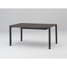 アクトリンク ミーティングテーブル 角型 配線キャップ付 キャスター脚 W1500×D700×H720　JPM-1507HWC-TR　［TR：天板 81/アッシュドオークD×脚 T1/サテンブラックT］