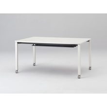 アクトリンク ミーティングテーブル 角型 配線キャップ付 キャスター脚 W1500×D700×H720　JPM-1507HWC-WL　［WL：天板 W9/ホワイトW×脚 W9/ホワイトW］