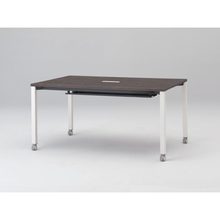 アクトリンク ミーティングテーブル 角型 配線キャップ付 キャスター脚 W1500×D700×H720　JPM-1507HWC-WR　［WR：天板 81/アッシュドオークD×脚 W9/ホワイトW］