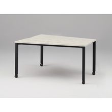 アクトリンク ミーティングテーブル 台形型 配線キャップなし キャスター脚 W1800×D1200/800×H720　JPM-1812TNC-TH　［TH：天板 61/アッシュドパインL×脚 T1/サテンブラックT］