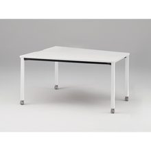 アクトリンク ミーティングテーブル 台形型 配線キャップなし キャスター脚 W1800×D1200/800×H720　JPM-1812TNC-WL　［WL：天板 W9/ホワイトW×脚 W9/ホワイトW］