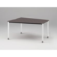 アクトリンク ミーティングテーブル 台形型 配線キャップなし キャスター脚 W1800×D1200/800×H720　JPM-1812TNC-WR　［WR：天板 81/アッシュドオークD×脚 W9/ホワイトW］