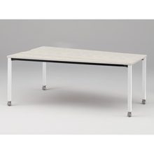 アクトリンク ミーティングテーブル 台形型 配線キャップなし キャスター脚 W2400×D1200/800×H720　JPM-2412TNC-WH　［WH：天板 61/アッシュドパインL×脚 W9/ホワイトW］