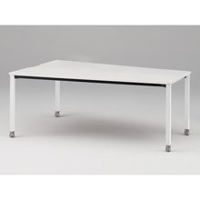 アクトリンク ミーティングテーブル 台形型 配線キャップなし キャスター脚 W2400×D1200/800×H720　JPM-2412TNC-WL　［WL：天板 W9/ホワイトW×脚 W9/ホワイトW］