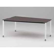 アクトリンク ミーティングテーブル 台形型 配線キャップなし キャスター脚 W2400×D1200/800×H720　JPM-2412TNC-WR　［WR：天板 81/アッシュドオークD×脚 W9/ホワイトW］