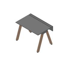 アフィーノ ワークベンチ JVB-1207GLWM1KM 片面タイプ 単独型 木製脚 W1200×D700 ［天板：マットブラック］