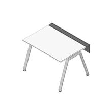 アフィーノ ワークベンチ JVB-1208GLPN-PL 片面タイプ 単独型 アルミミラー脚 W1200×D800 ［天板：ホワイトW］