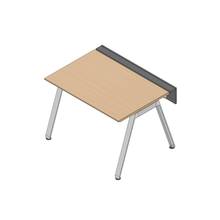 アフィーノ ワークベンチ JVB-1208GLPN-PX 片面タイプ 単独型 アルミミラー脚 W1200×D800 ［天板：ホワイトオークM］