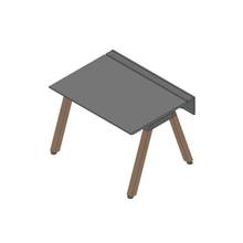 アフィーノ ワークベンチ JVB-1208GLWM1KM 片面タイプ 単独型 木製脚 W1200×D800 ［天板：マットブラック］