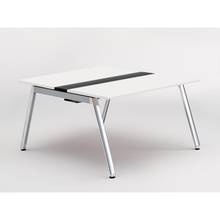 アフィーノ ワークベンチ JVB-1214GEPN-PL 両面タイプ 単独型 アルミミラー脚 W1200×D1400 ［天板：ホワイトW］