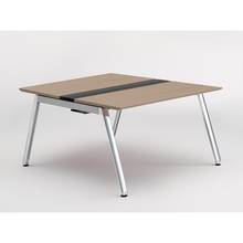 アフィーノ ワークベンチ JVB-1214GEPN-PM 両面タイプ 単独型 アルミミラー脚 W1200×D1400 ［天板：アッシュドオークM］