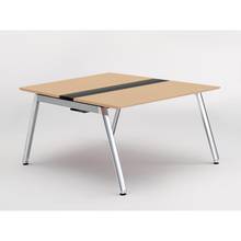 アフィーノ ワークベンチ JVB-1214GEPN-PX 両面タイプ 単独型 アルミミラー脚 W1200×D1400 ［天板：ホワイトオークM］