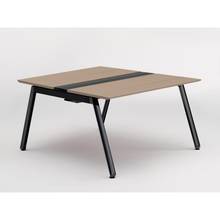 アフィーノ ワークベンチ JVB-1214GETN-TM 両面タイプ 単独型 アルミ塗装脚 W1200×D1400 ［天板：アッシュドオークM］