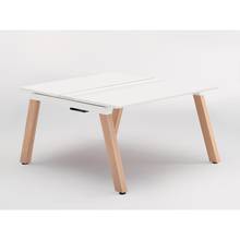 アフィーノ ワークベンチ JVB-1214GEWM1NS 両面タイプ 単独型 木製脚 W1200×D1400 ［天板：マットホワイト］