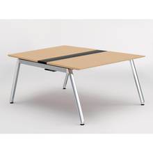 アフィーノ ワークベンチ JVB-1216GEPN-PX 両面タイプ 単独型 アルミミラー脚 W1200×D1600 ［天板：ホワイトオークM］