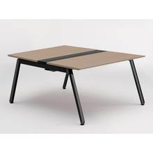 アフィーノ ワークベンチ JVB-1216GETN-TM 両面タイプ 単独型 アルミ塗装脚 W1200×D1600 ［天板：アッシュドオークM］