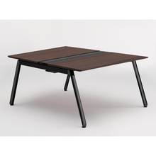 アフィーノ ワークベンチ JVB-1216GETN-TY 両面タイプ 単独型 アルミ塗装脚 W1200×D1600 ［天板：ブラックウォールナットD］