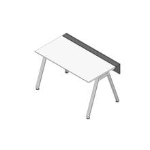 アフィーノ ワークベンチ JVB-1407GLPN-PL 片面タイプ 単独型 アルミミラー脚 W1400×D700 ［天板：ホワイトW］