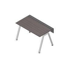 アフィーノ ワークベンチ JVB-1407GLPN-PR 片面タイプ 単独型 アルミミラー脚 W1400×D700 ［天板：アッシュドオークD］