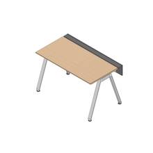 アフィーノ ワークベンチ JVB-1407GLPN-PX 片面タイプ 単独型 アルミミラー脚 W1400×D700 ［天板：ホワイトオークM］