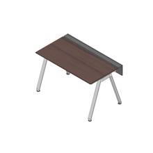 アフィーノ ワークベンチ JVB-1407GLPN-PY 片面タイプ 単独型 アルミミラー脚 W1400×D700 ［天板：ブラックウォールナットD］