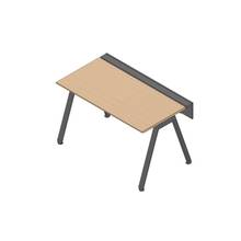 アフィーノ ワークベンチ JVB-1407GLTN-TX 片面タイプ 単独型 アルミ塗装脚 W1400×D700 ［天板：ホワイトオークM］