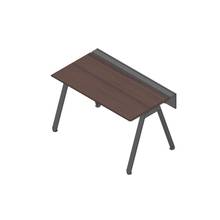 アフィーノ ワークベンチ JVB-1407GLTN-TY 片面タイプ 単独型 アルミ塗装脚 W1400×D700 ［天板：ブラックウォールナットD］