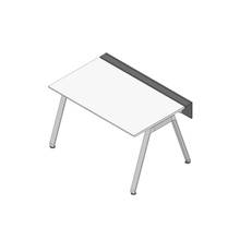 アフィーノ ワークベンチ JVB-1408GLPN-PL 片面タイプ 単独型 アルミミラー脚 W1400×D800 ［天板：ホワイトW］